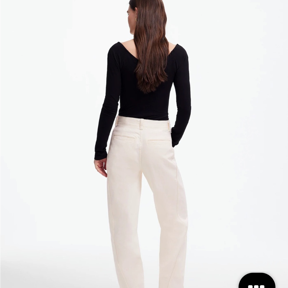 New Madewell Tapered Denim Trousers in vintage ivory size 28(missing button) - Picture 3 of 7